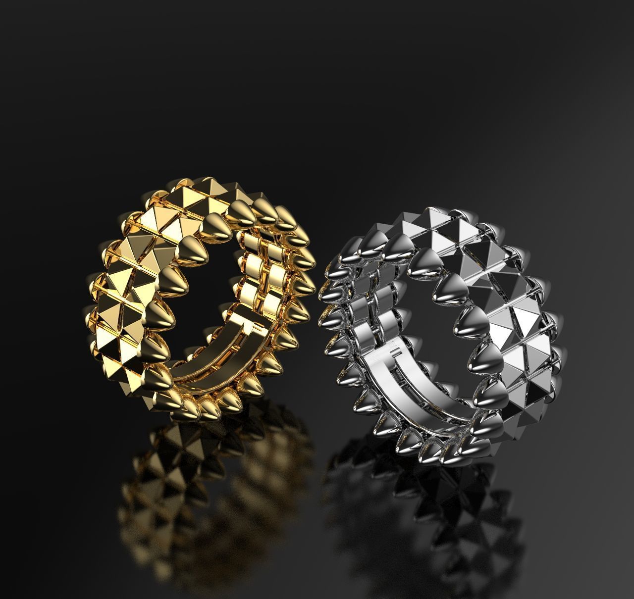 CLASH 2 ring 3D print model_6