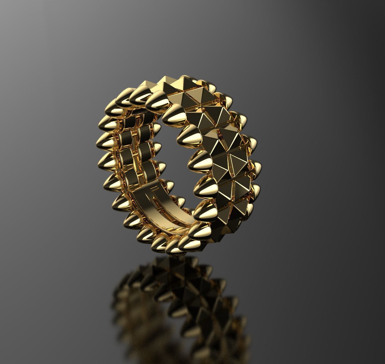 CLASH 2 ring 3D print model_4