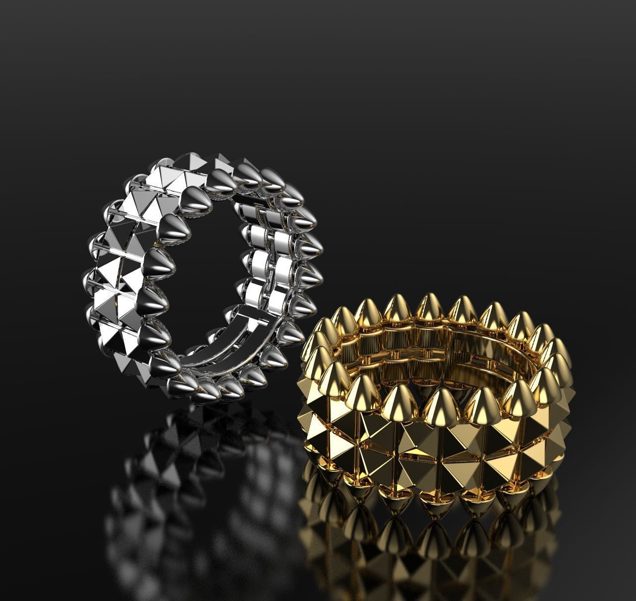 CLASH 2 ring 3D print model_8