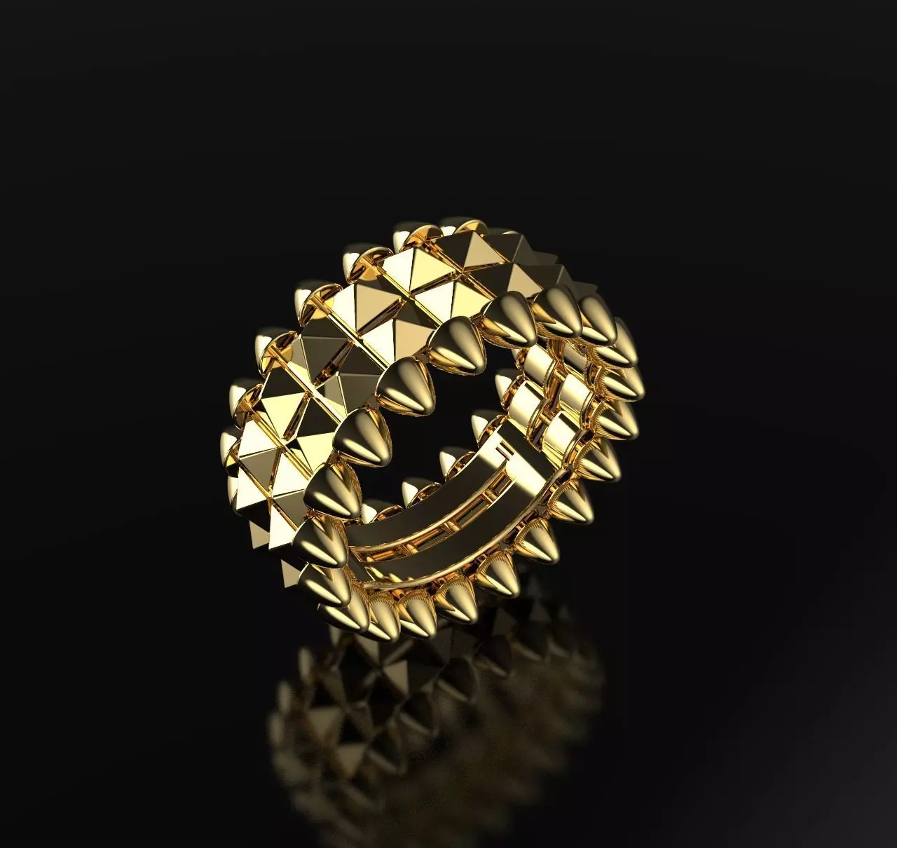 CLASH 2 ring 3D print model_0