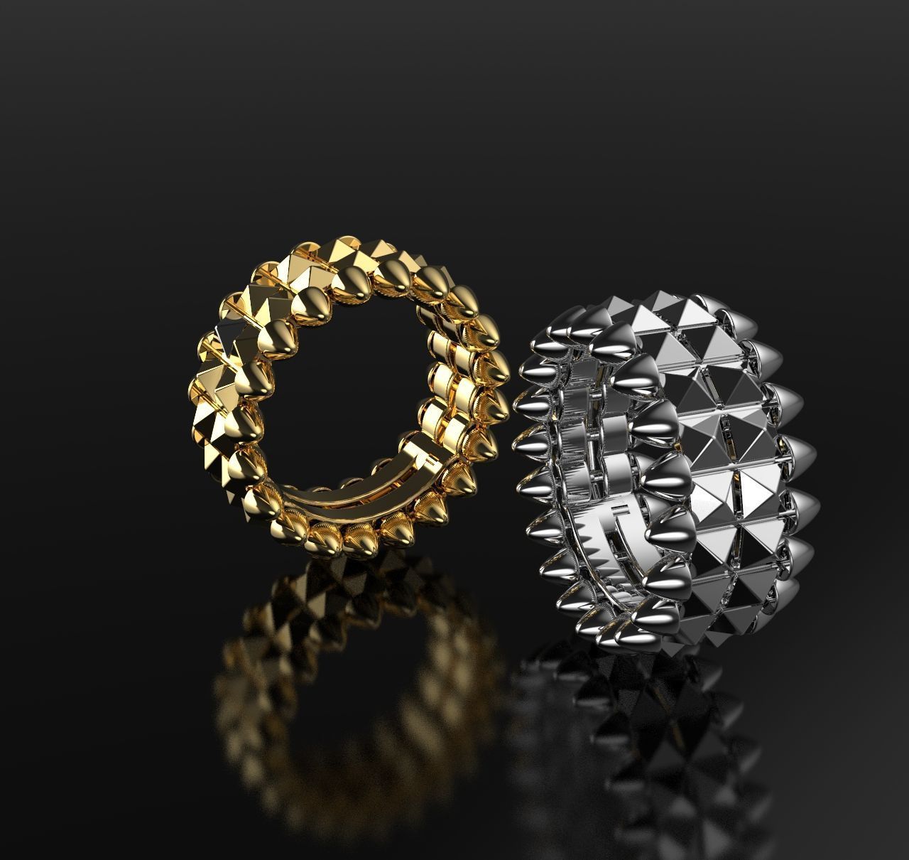 CLASH 2 ring 3D print model_7