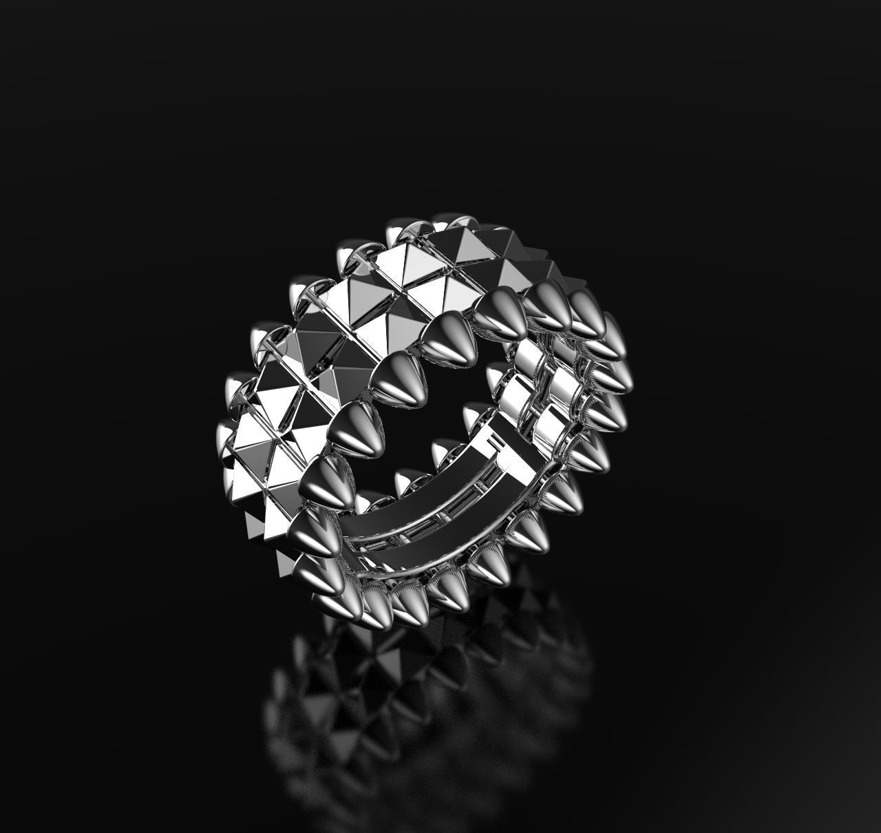 CLASH 2 ring 3D print model_1