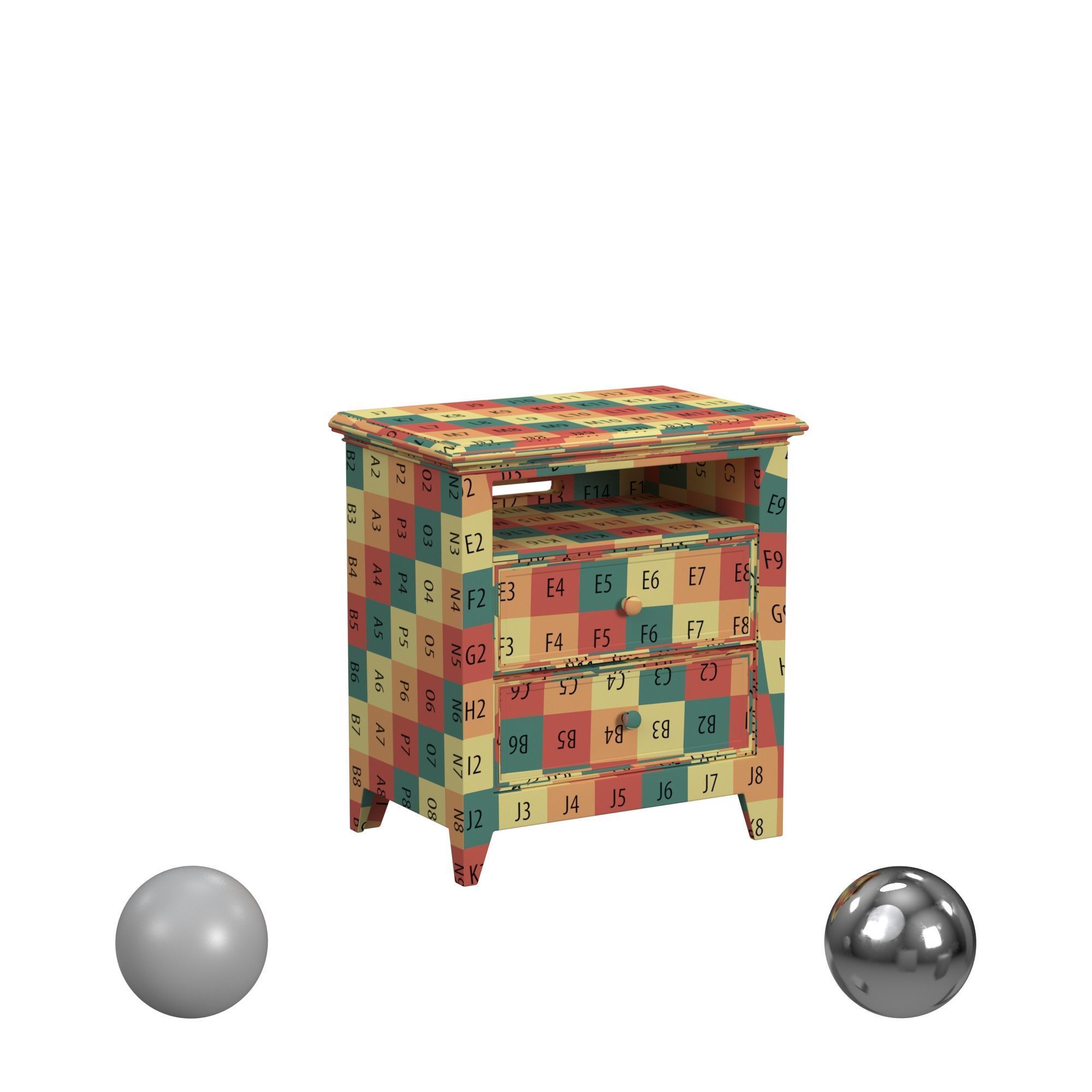 Bailey Collection 2 Drawer Nightstand Williamsburg Blue Low-poly 3D model_2