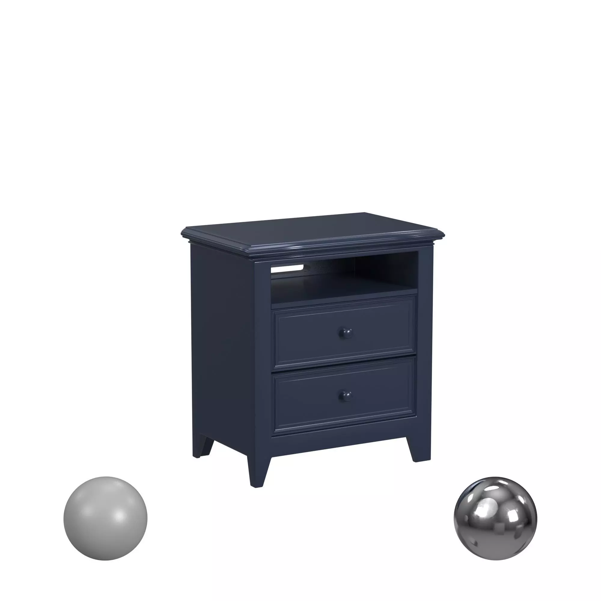 Bailey Collection 2 Drawer Nightstand Williamsburg Blue Low-poly 3D model_0