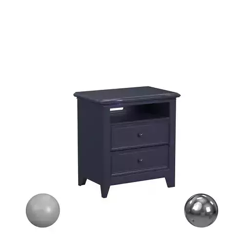 Bailey Collection 2 Drawer Nightstand Williamsburg Blue Low-poly 3D model