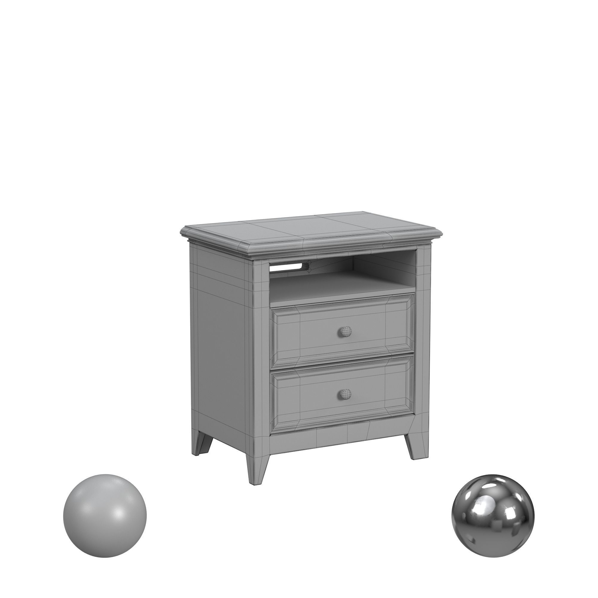 Bailey Collection 2 Drawer Nightstand Williamsburg Blue Low-poly 3D model_3