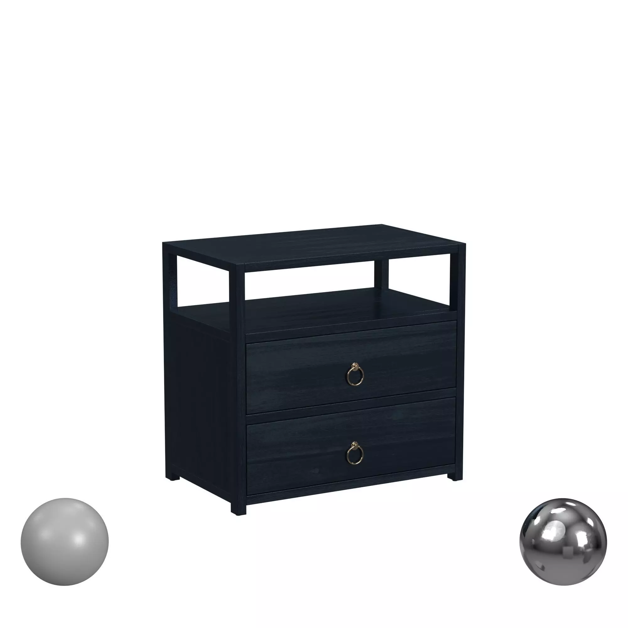 Butler Specialty Lark 2 Drawer Wide Nightstand 3D model_0