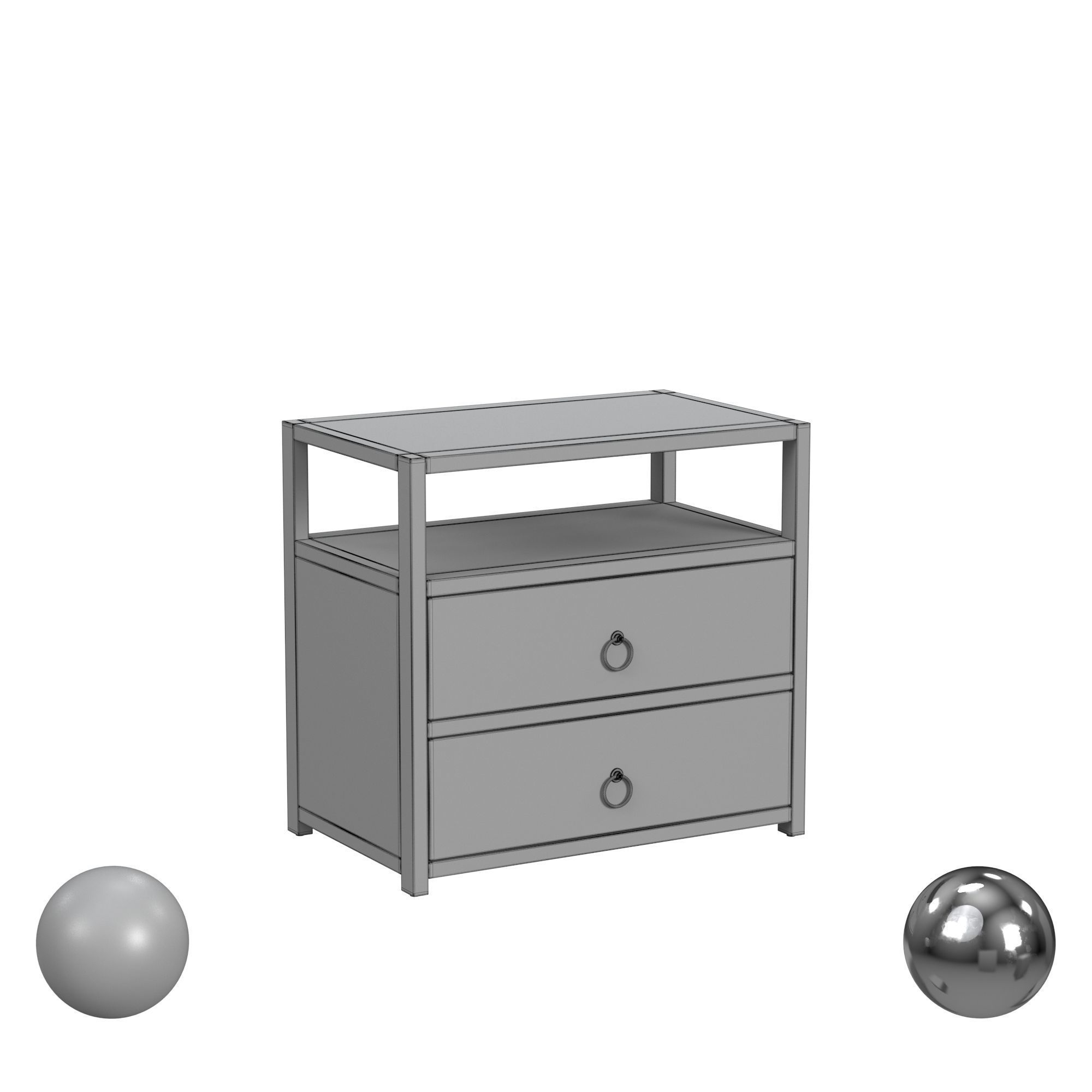 Butler Specialty Lark 2 Drawer Wide Nightstand 3D model_3
