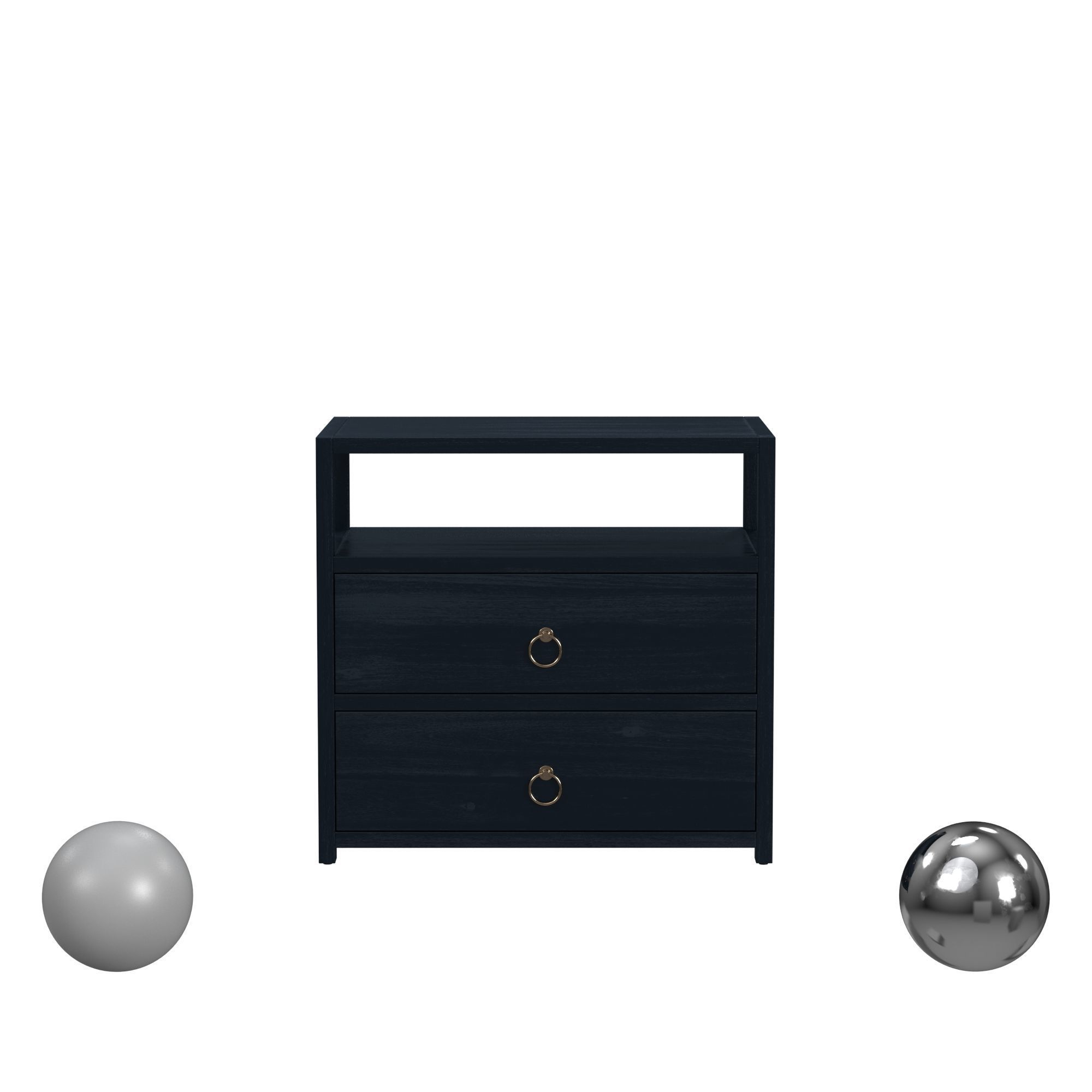 Butler Specialty Lark 2 Drawer Wide Nightstand 3D model_1