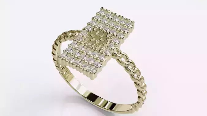 Jewelry Diamond Cuban Ring Model RZ12