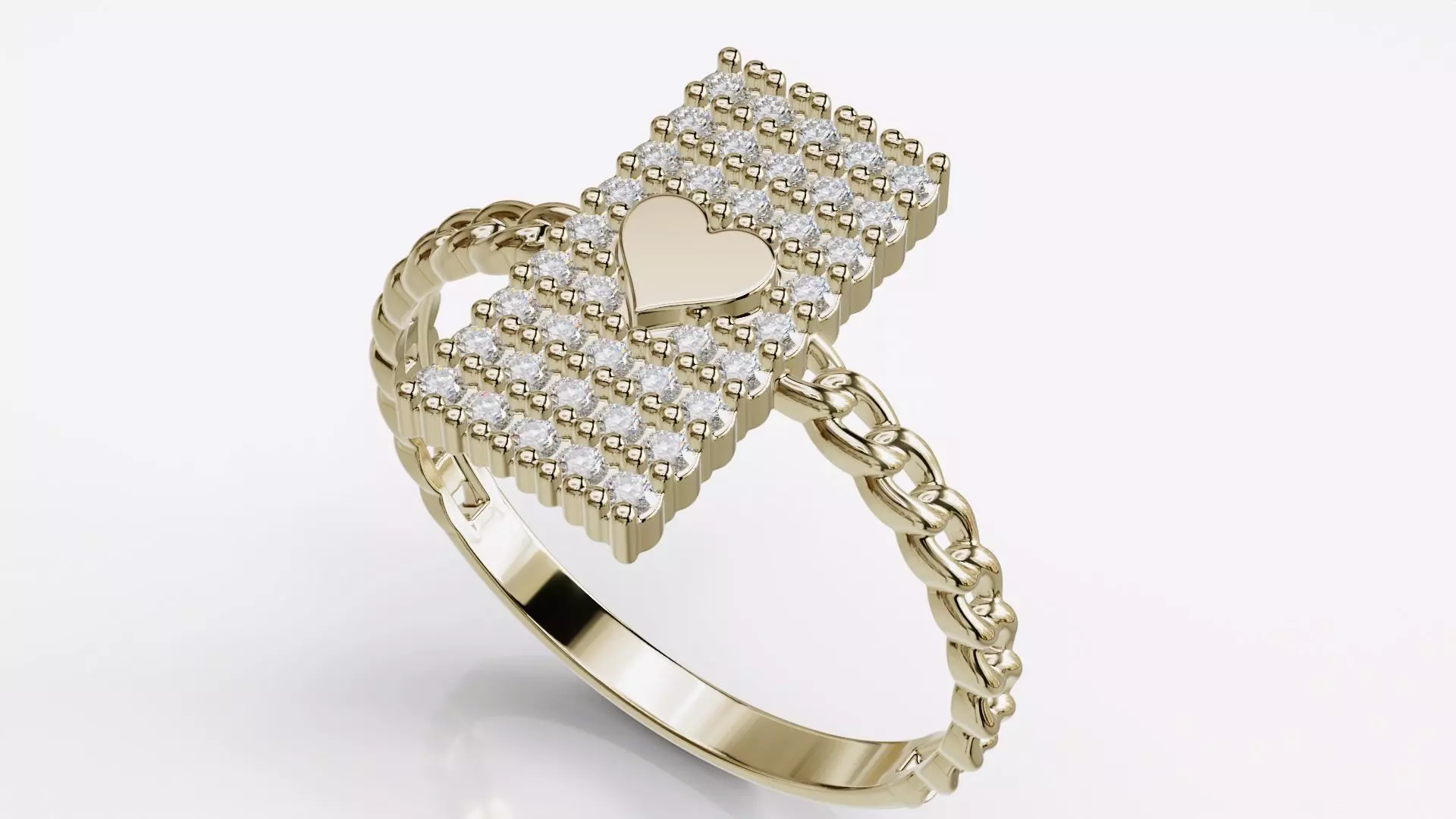 Jewelry Diamond Cuban Ring Model RZ13 3D print model
