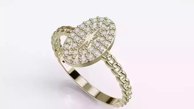 Jewelry Diamond Cuban Ring Model RZ14
