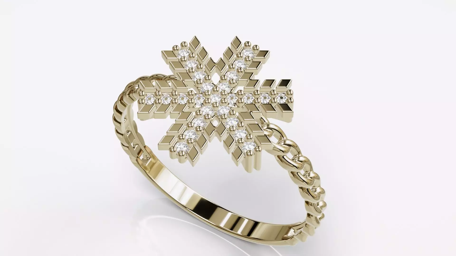 Jewelry Diamond Cuban Ring Model RZ16 3D print model