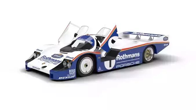 Porsche 956 Group C 1982 Rothmans Racing HQ 3d model  3D model