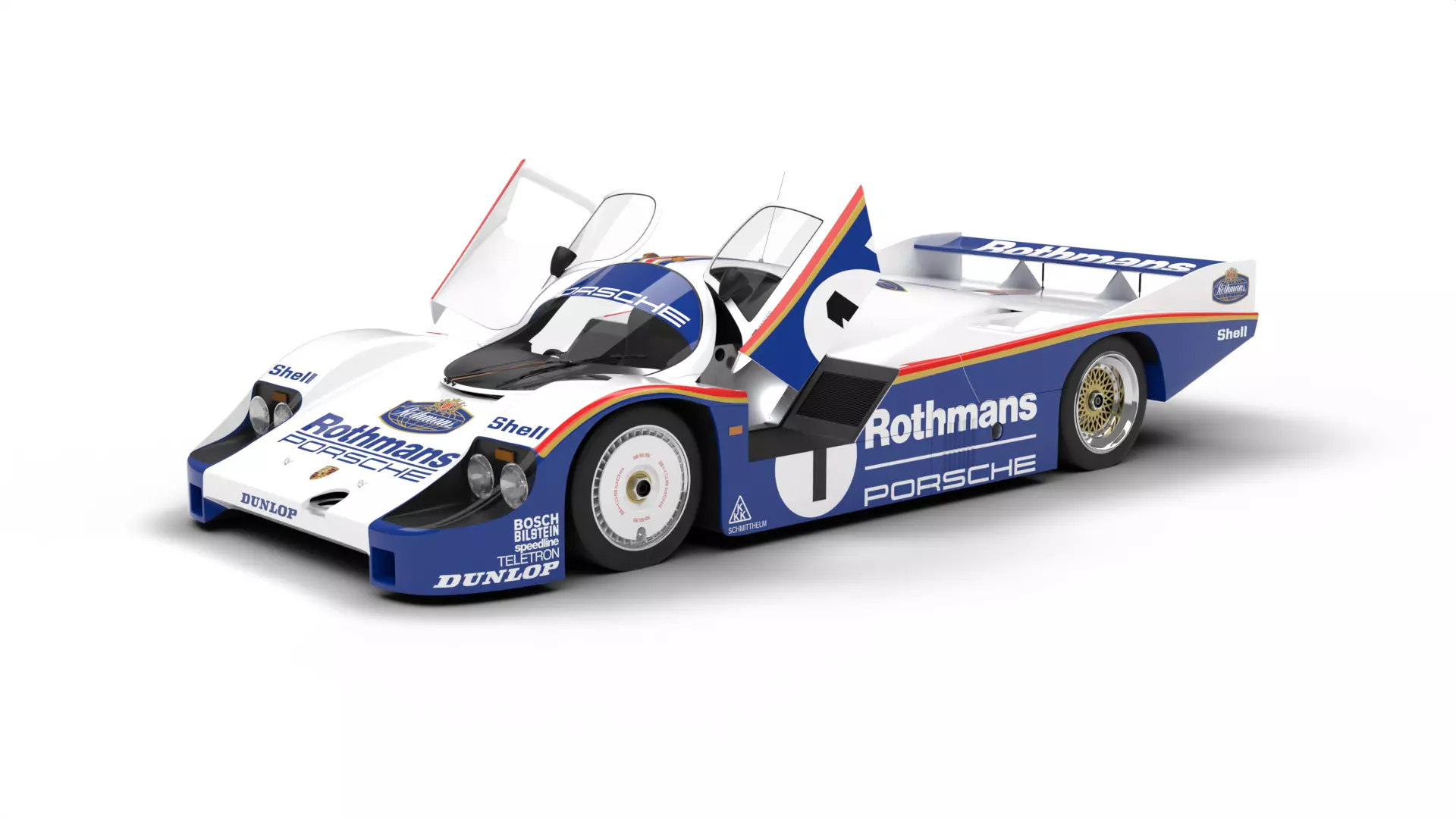 Porsche 956 Group C 1982 Rothmans Racing HQ 3d model 3D model
