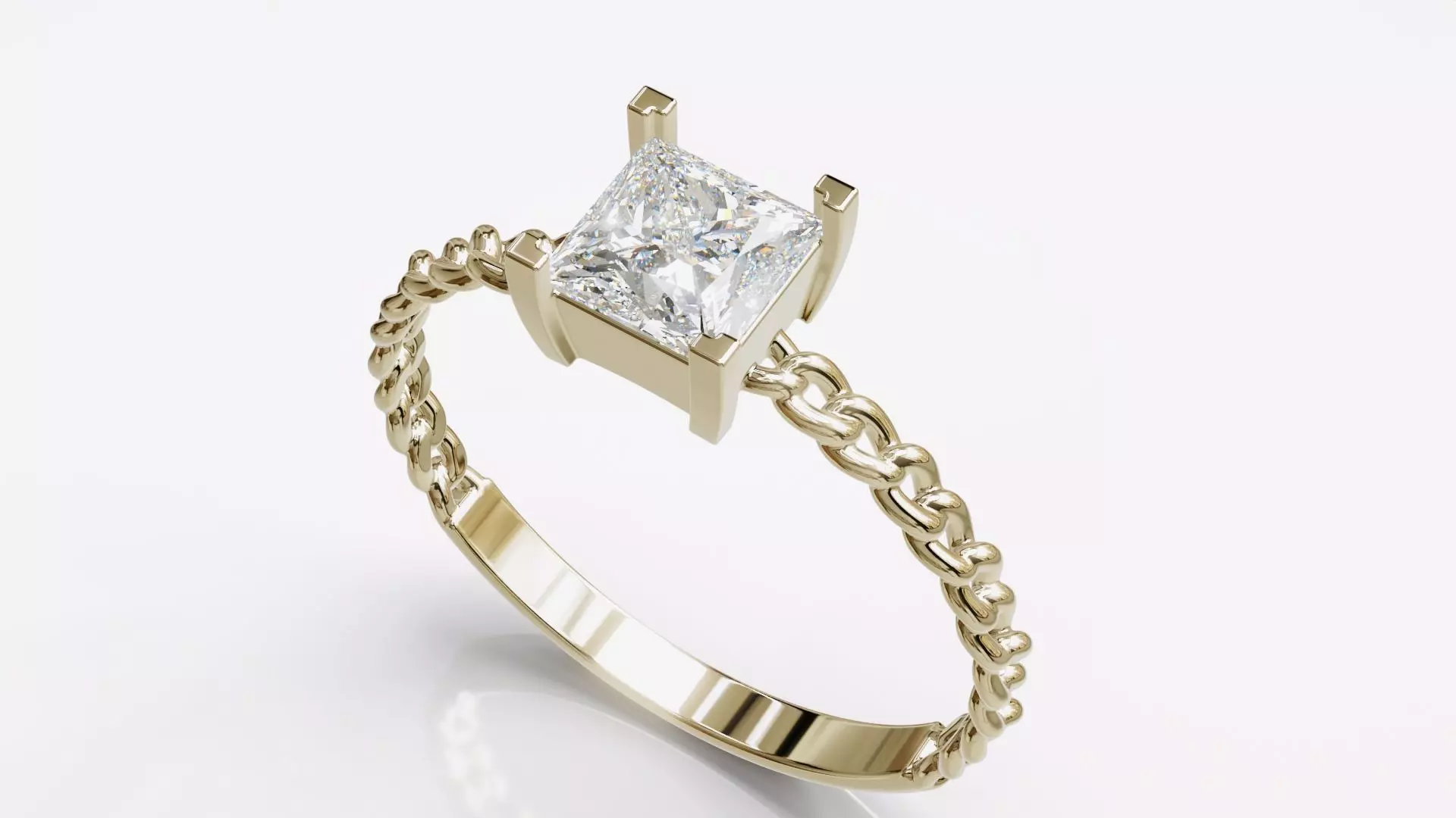 Jewelry Diamond Cuban Ring Model RZ18 3D print model