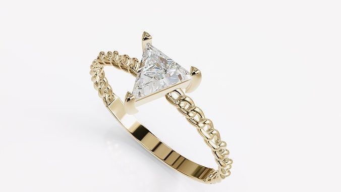 Jewelry Diamond Cuban Ring Model RZ19 3D print model