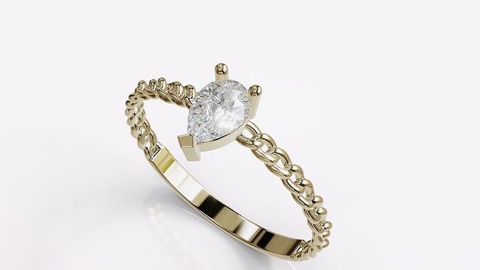Jewelry Diamond Cuban Ring Model RZ20 3D print model