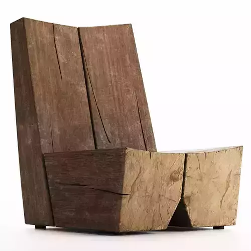 Industry West - Harvest Occasional Wooden Chair 3D model