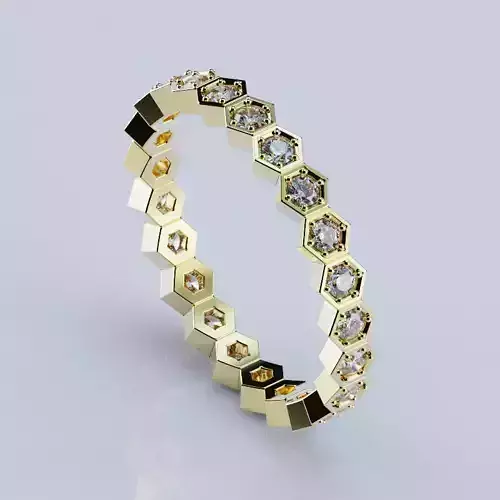 Ring Hexagon Eternity 18mm