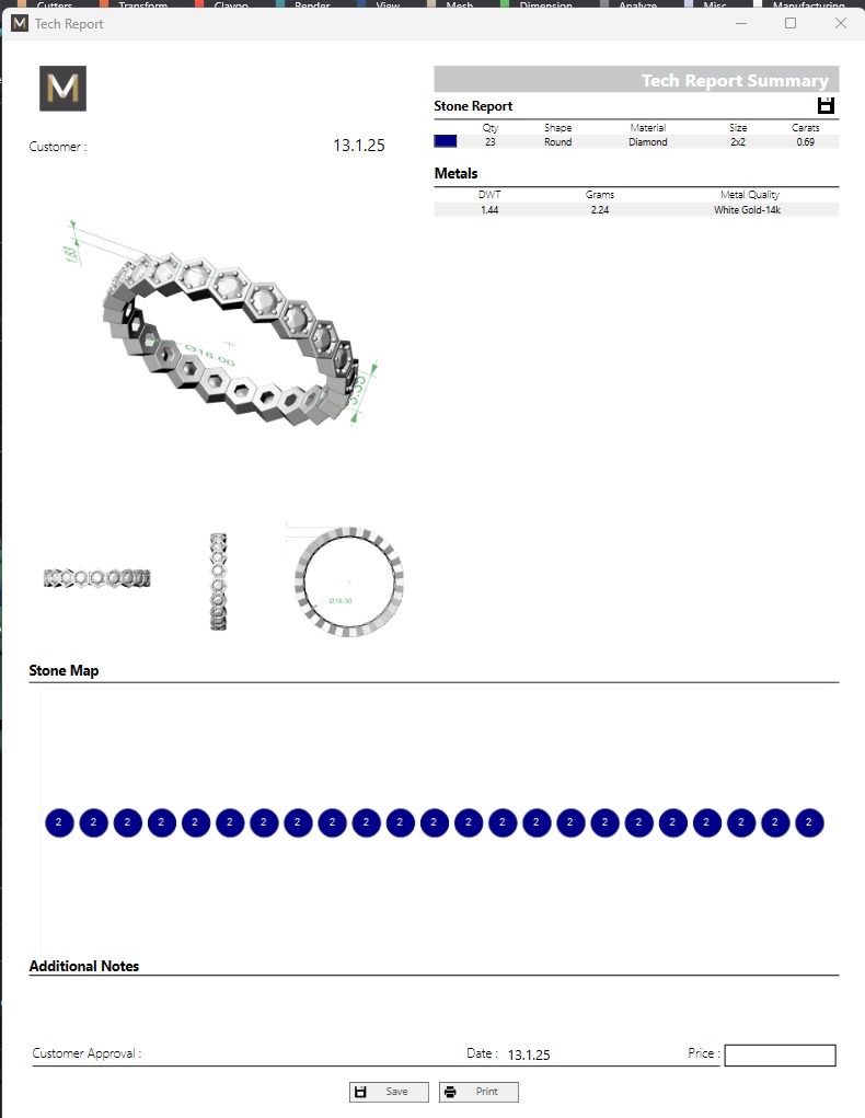 Ring Hexagon Eternity 18mm 3D print model_5