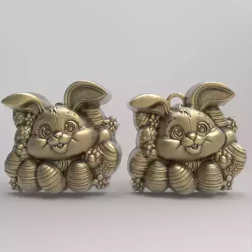 cute bunny hide full of eggs 