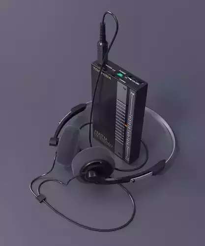 Japanese Vintage Stereo Portable Receiver 3D model