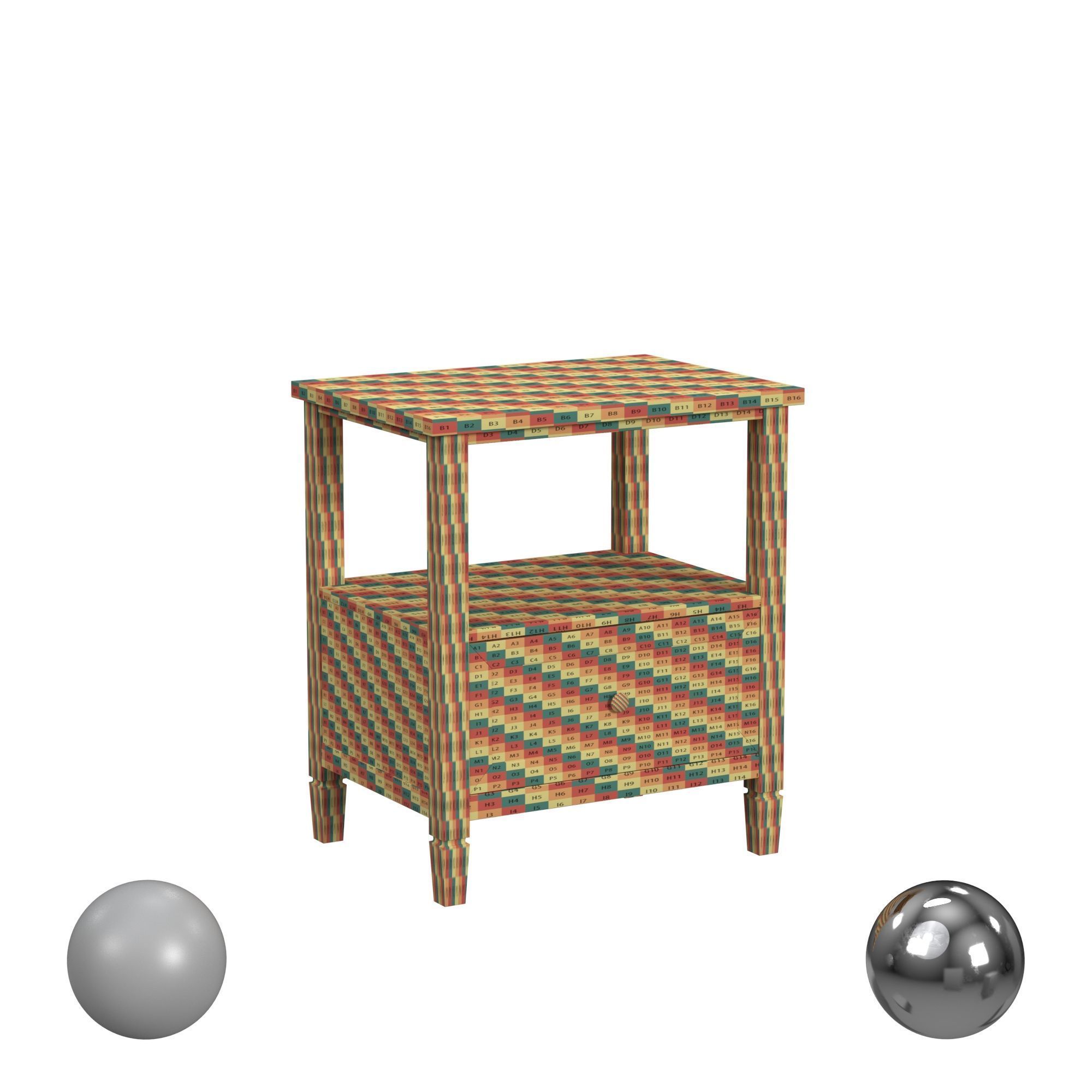 Butler Specialty Company Flagstaff 1 Drawer Cane Nightstand 3D model_2