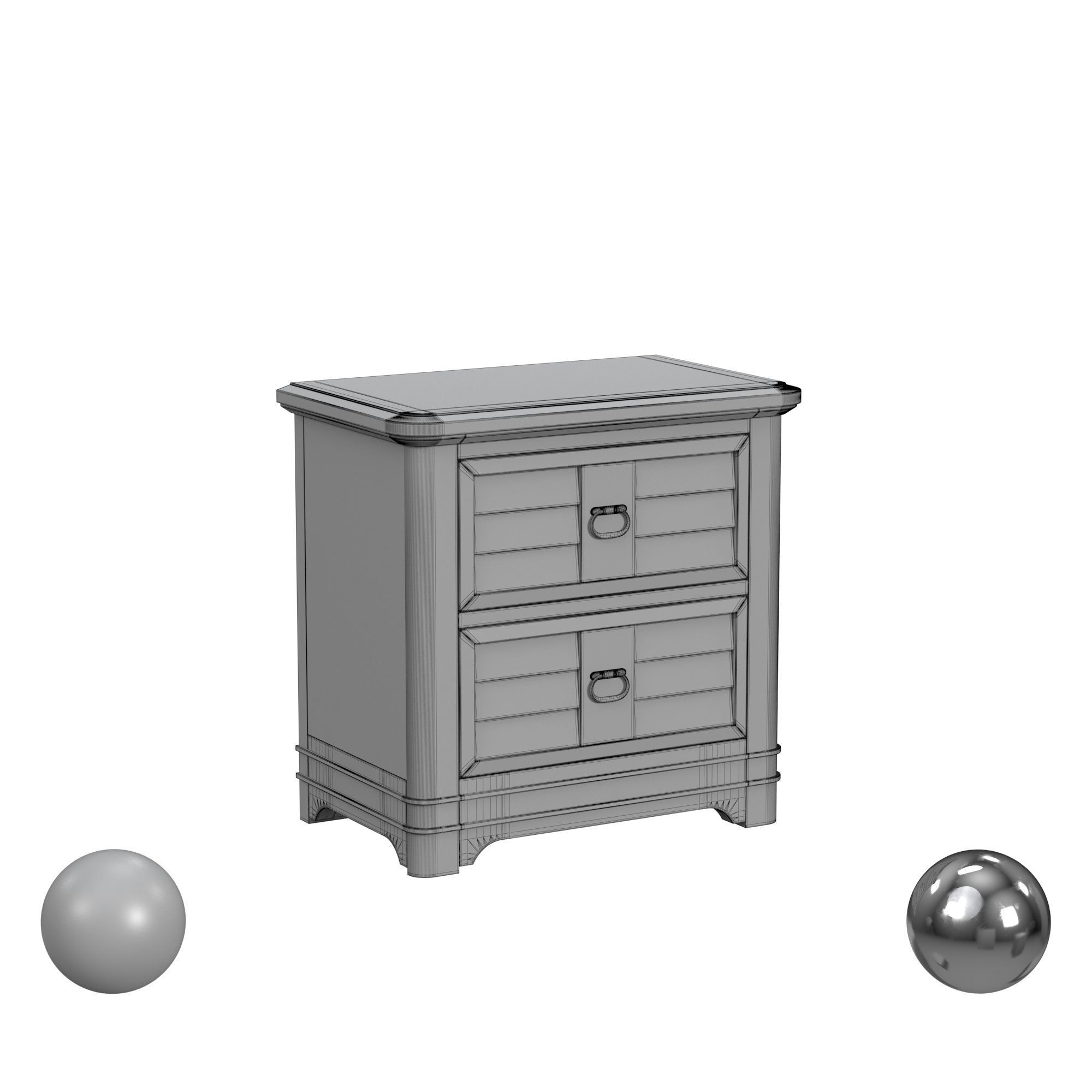 American Woodcrafters Meadowbrook 2 Nightstand 3D model_3