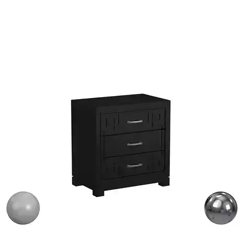 Raina Three Drawer Greek Key Night Stand