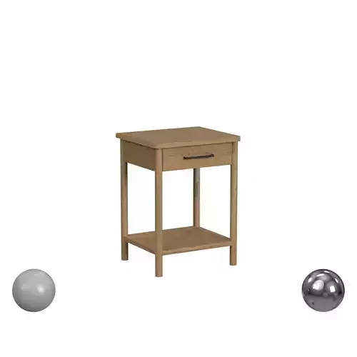 Birch Lane Hall 1 Drawer Solid Wood Nightstand 3D model