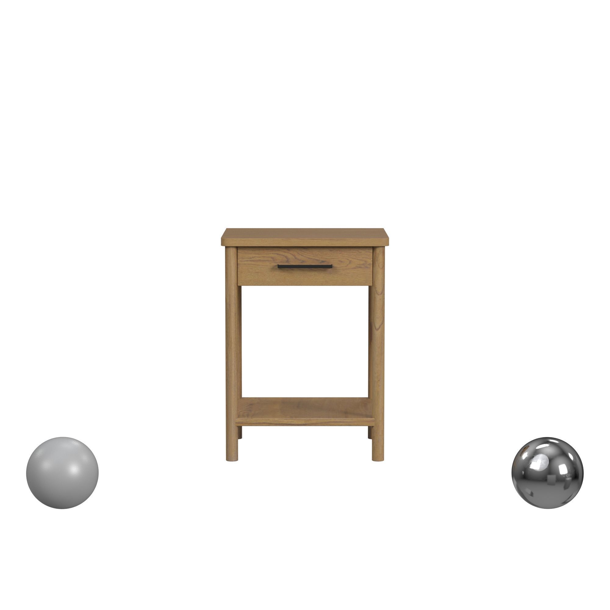 Birch Lane Hall 1 Drawer Solid Wood Nightstand 3D model_1