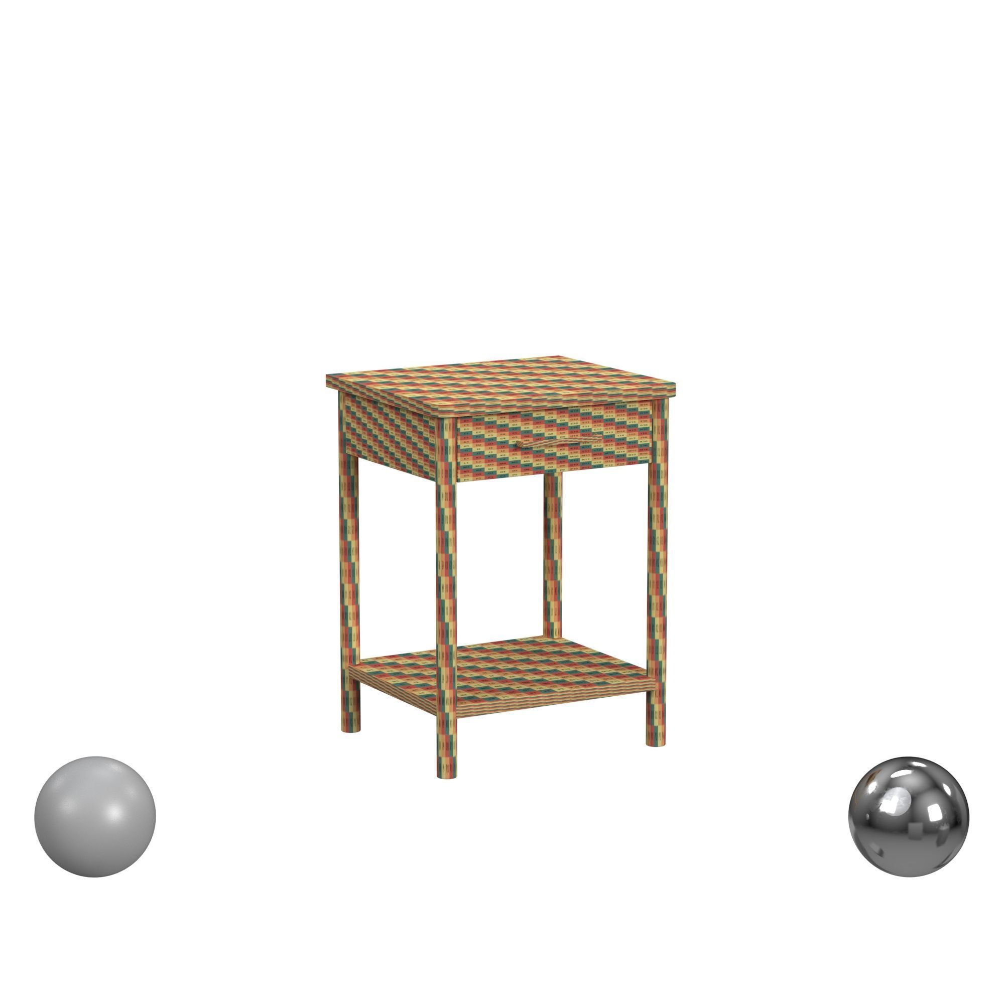 Birch Lane Hall 1 Drawer Solid Wood Nightstand 3D model_2