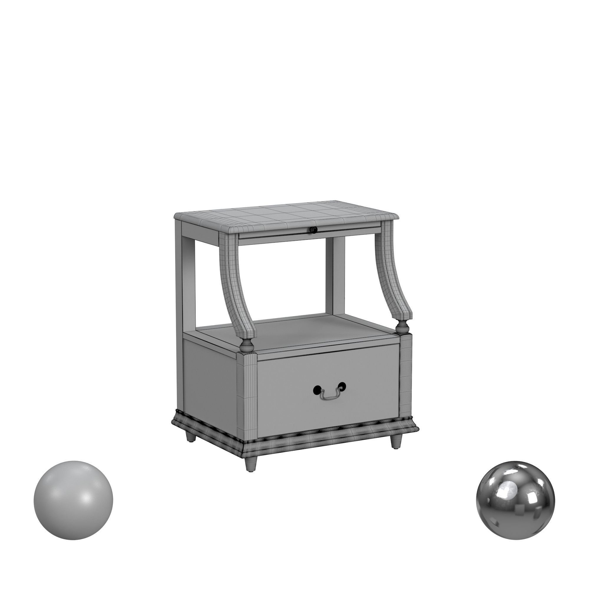 Butler Danielle Marble Nightstand 3D model_3