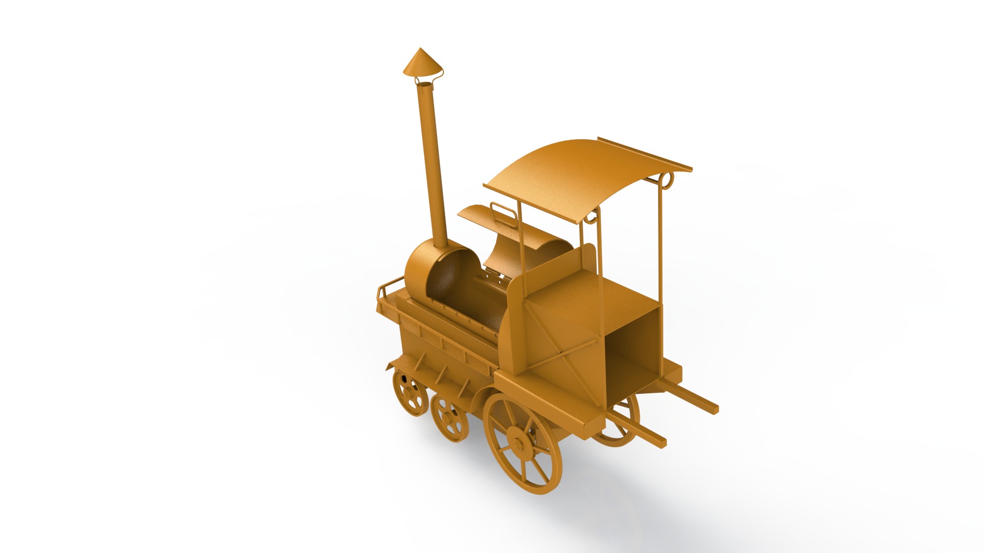 Steam locomotive Grill 3D model_3