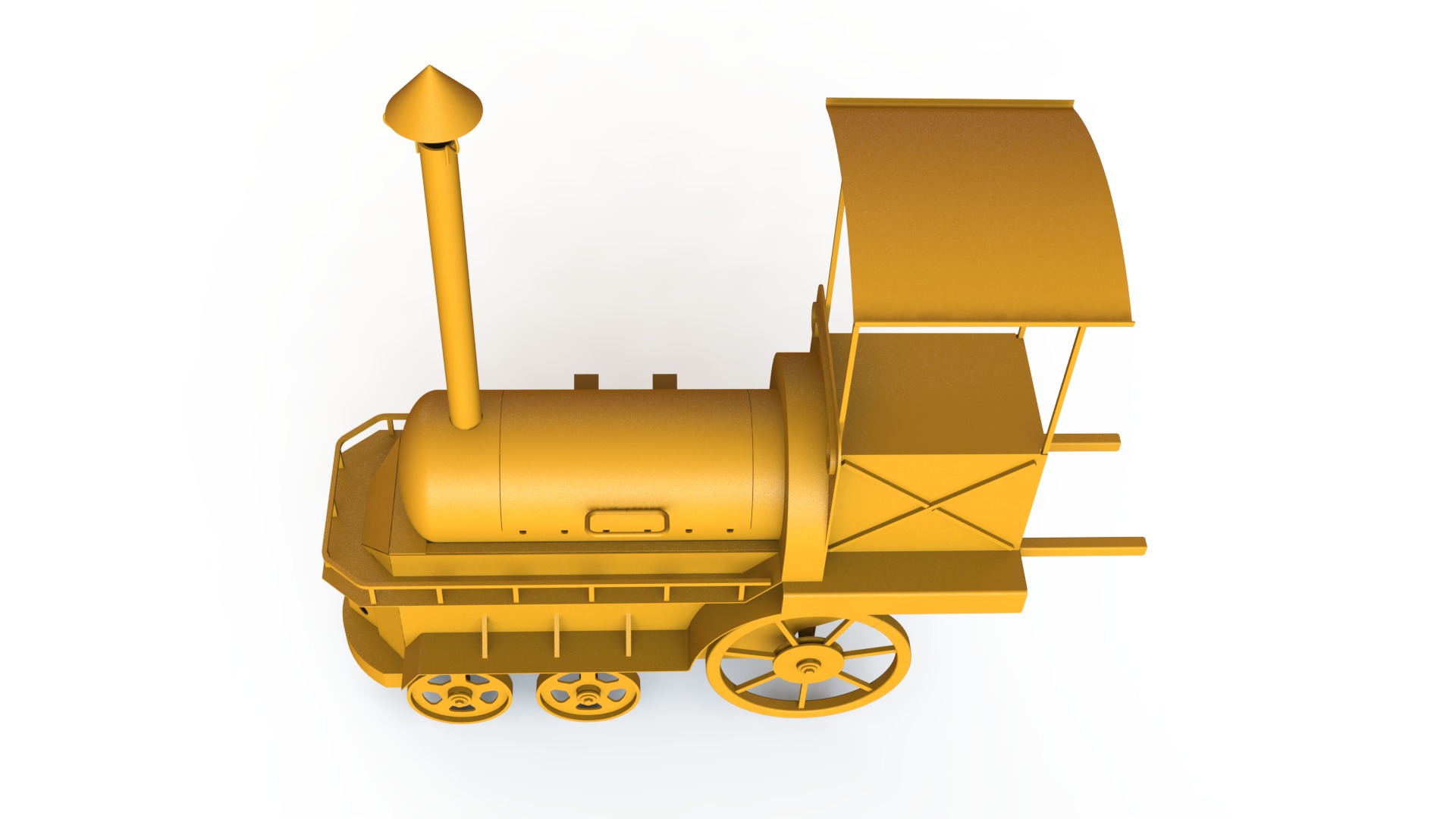 Steam locomotive Grill 3D model_7