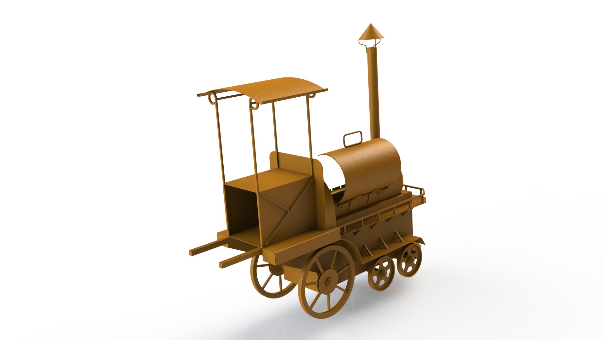 Steam locomotive Grill 3D model_5