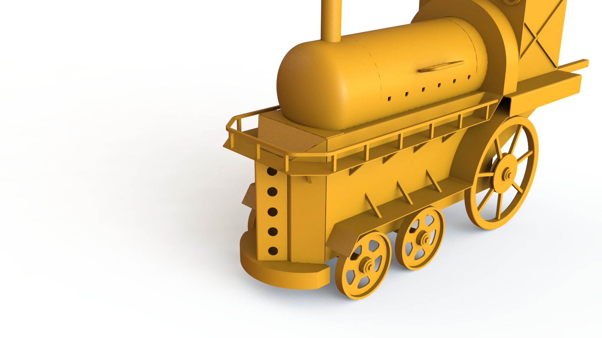 Steam locomotive Grill 3D model_10