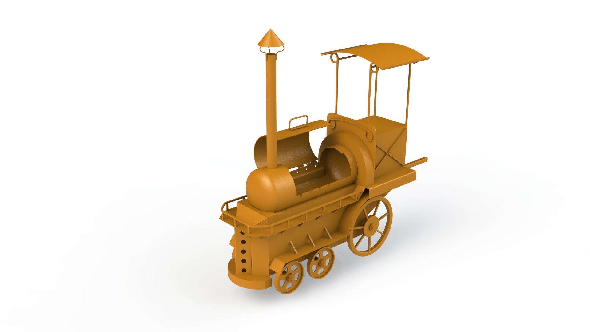 Steam locomotive Grill 3D model_1