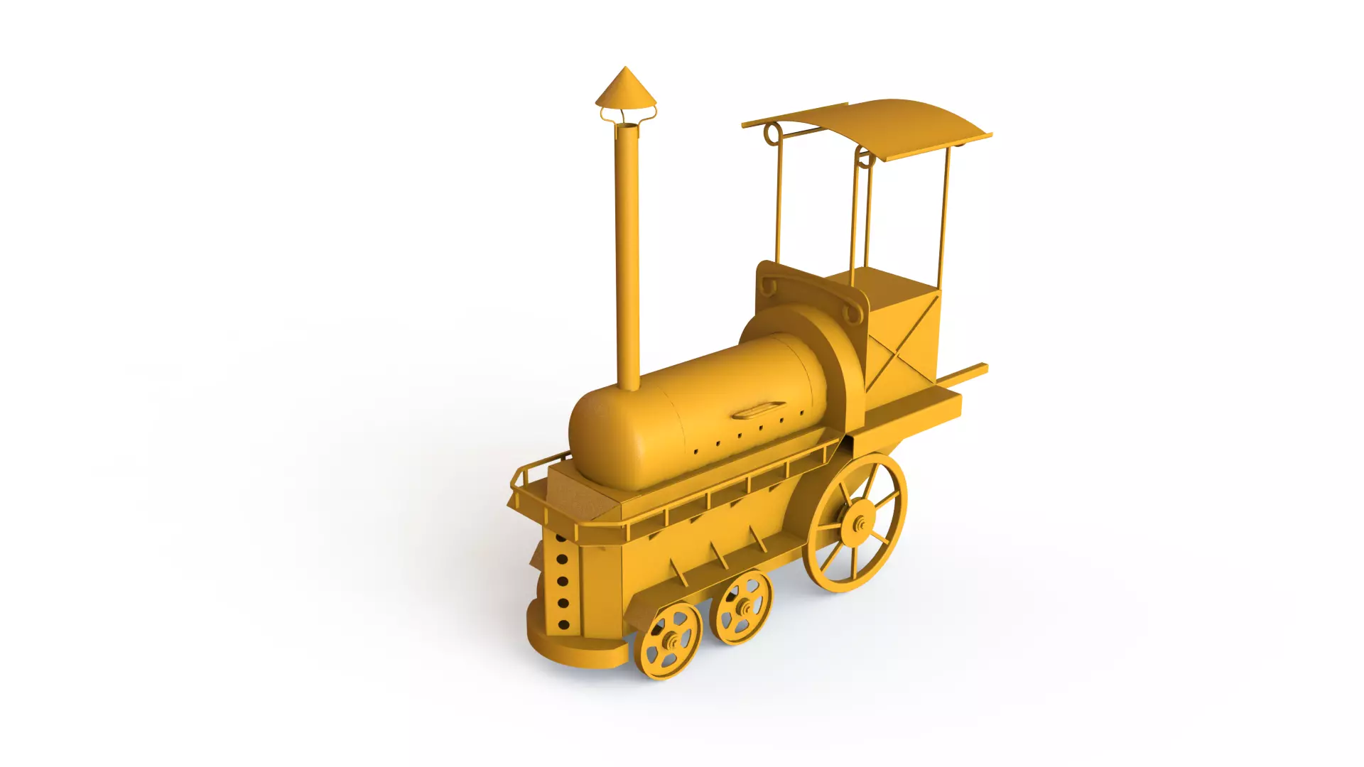 Steam locomotive Grill 3D model_0