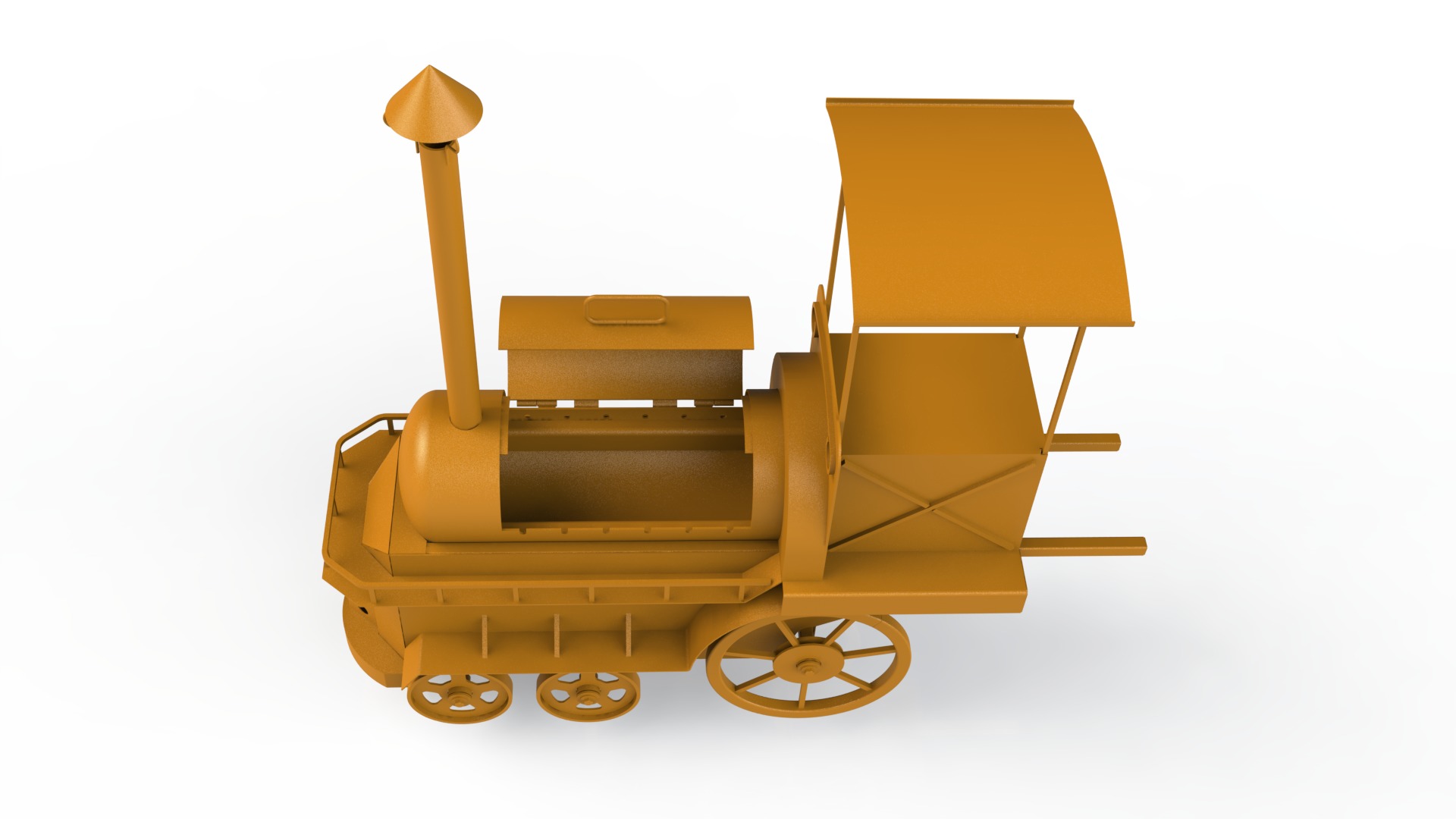 Steam locomotive Grill 3D model_8