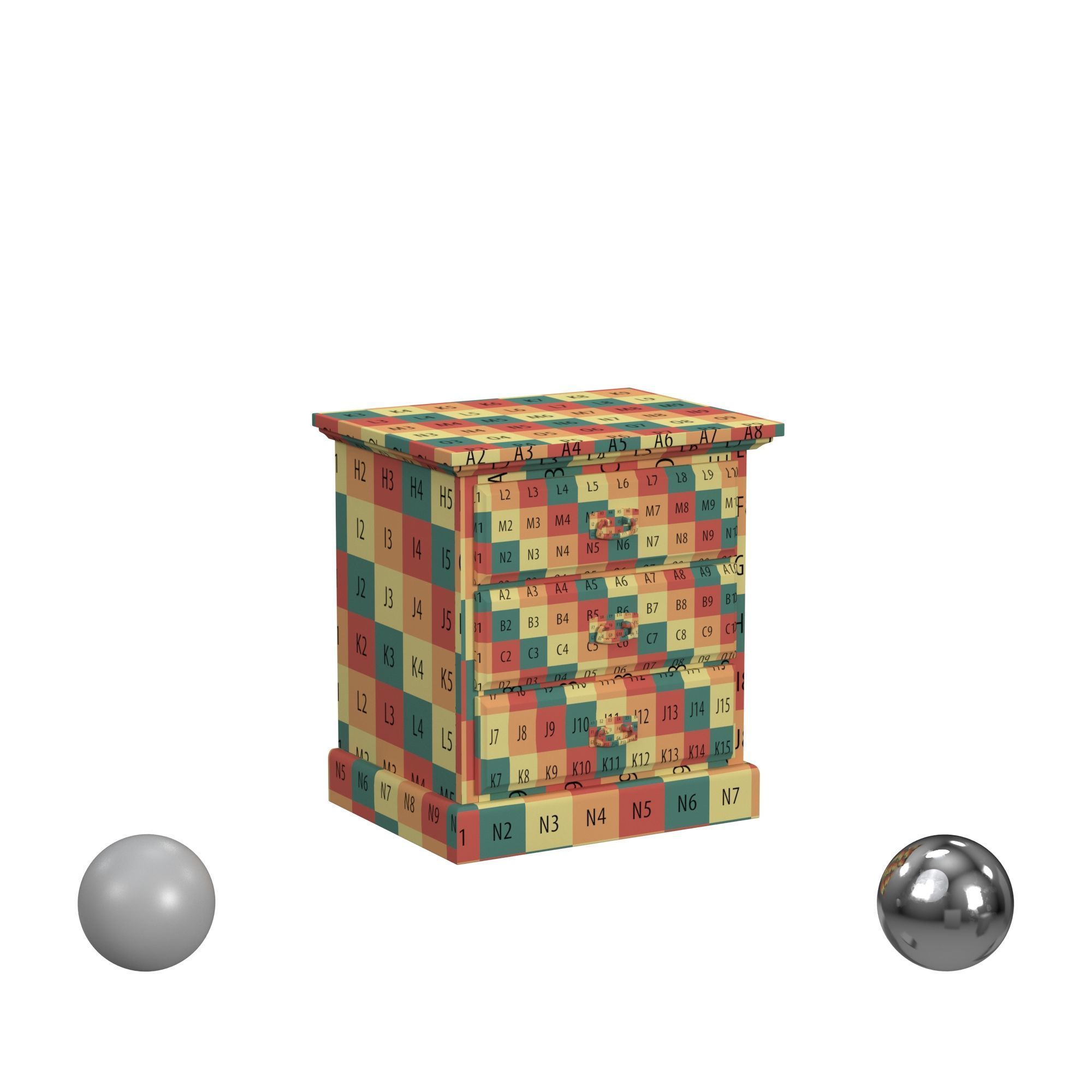 A-America Amish Highlands 3 Drawer Nightstand 3D model_2