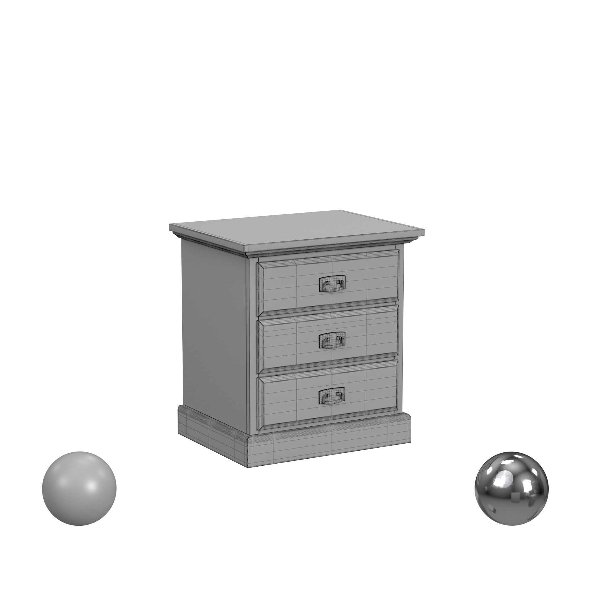 A-America Amish Highlands 3 Drawer Nightstand 3D model_3