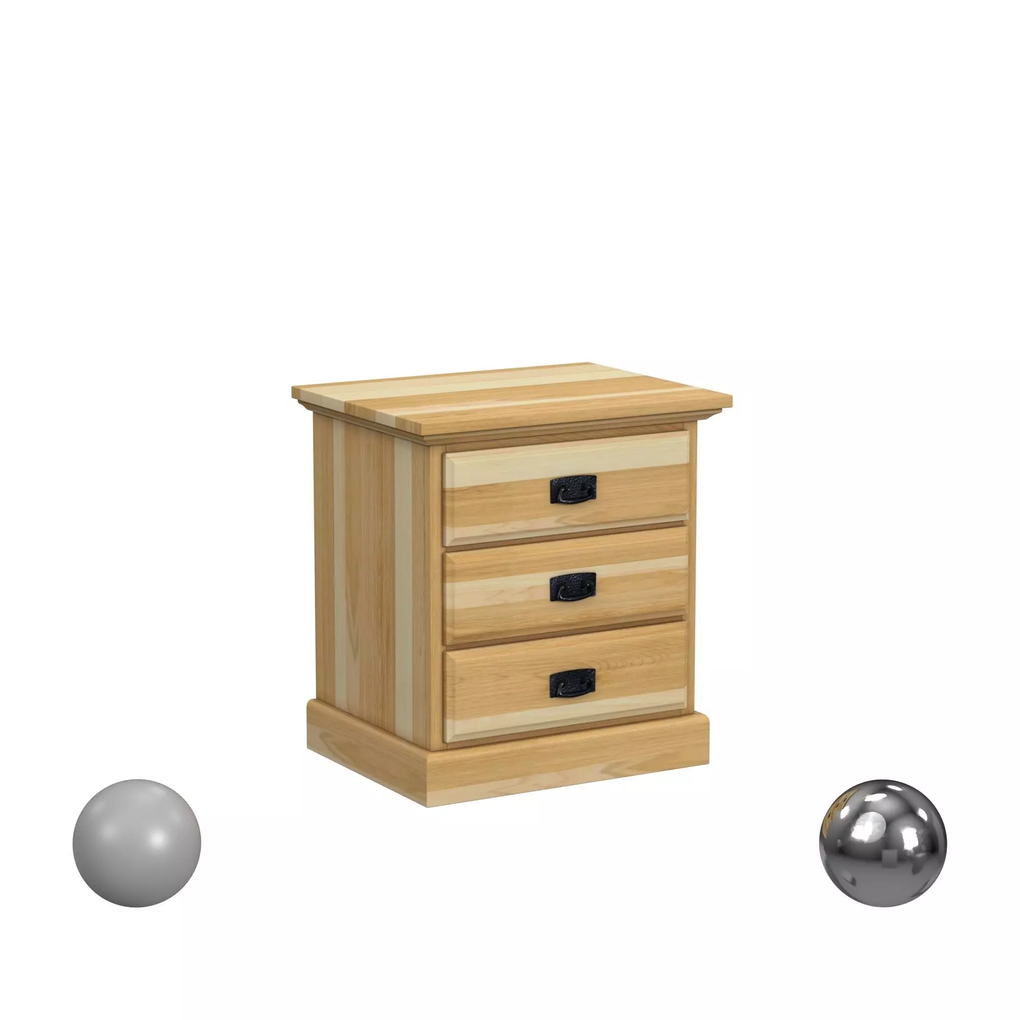 A-America Amish Highlands 3 Drawer Nightstand 3D model_0