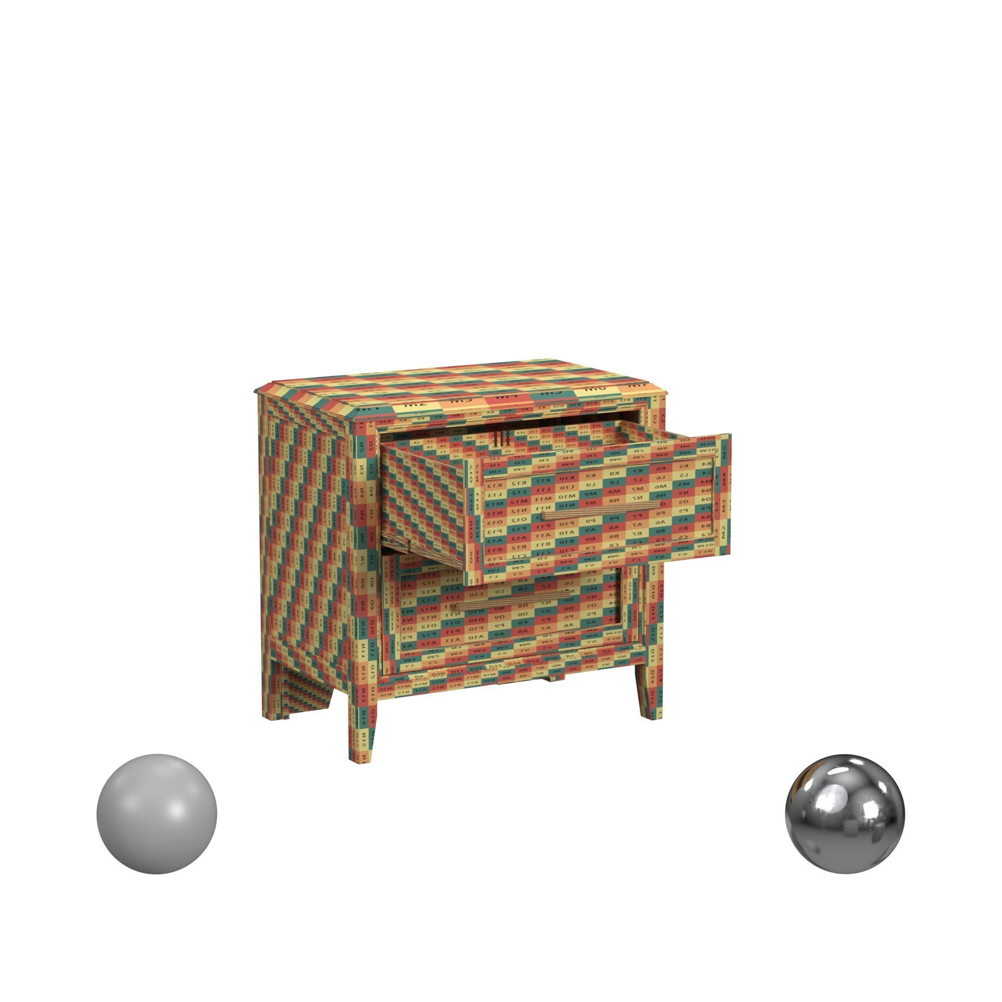 A-America Bryson Nightstand Grey Brown Finish 3D model_2