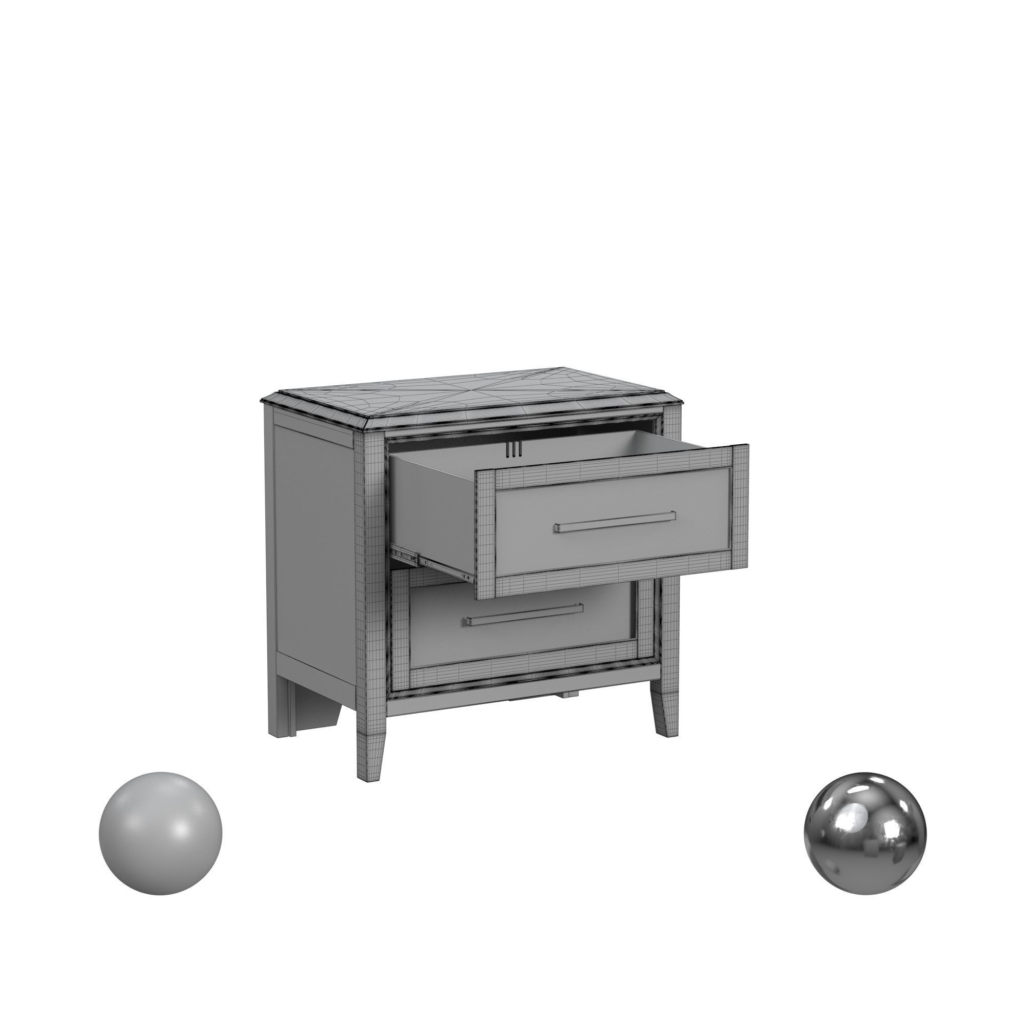 A-America Bryson Nightstand Grey Brown Finish 3D model_3