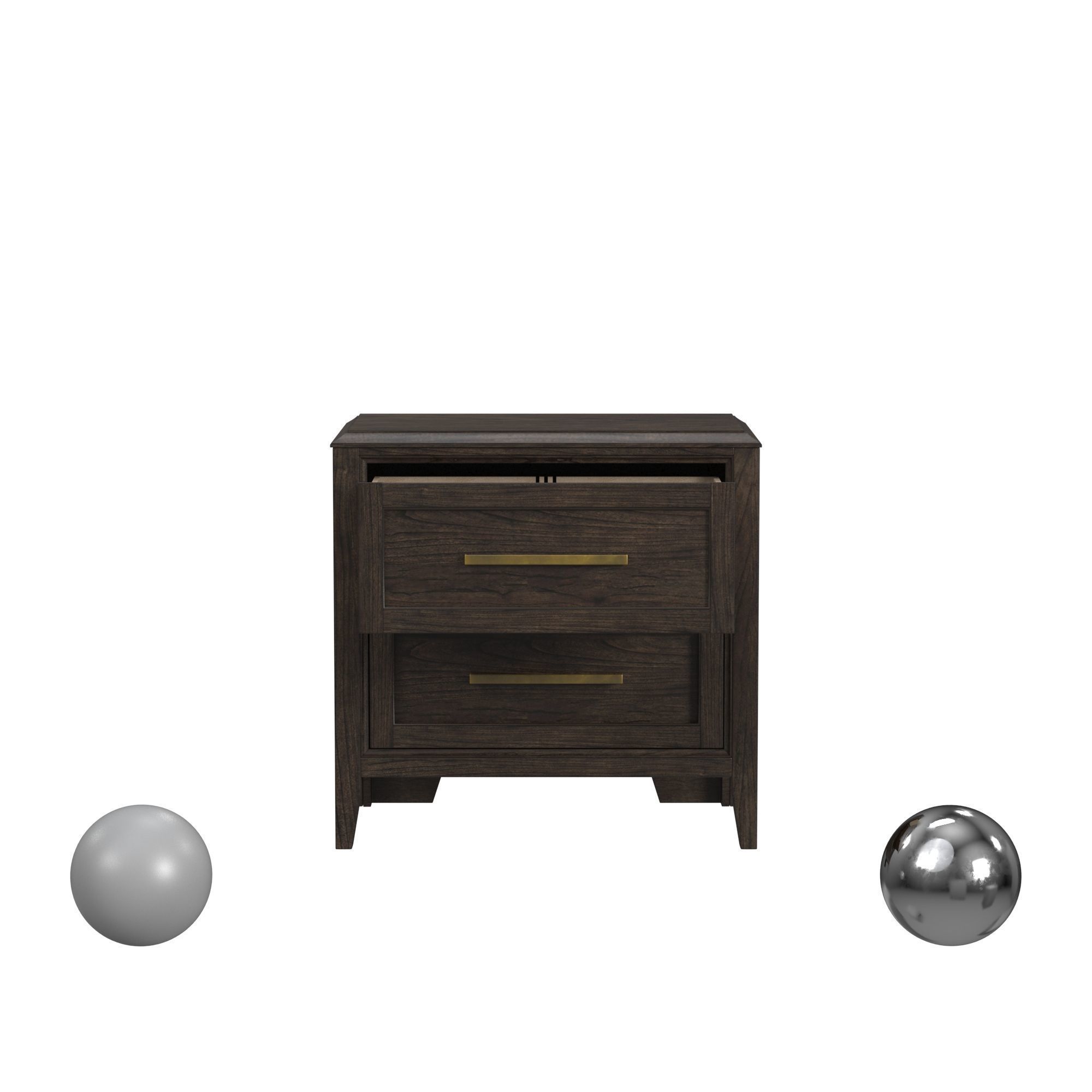 A-America Bryson Nightstand Grey Brown Finish 3D model_1