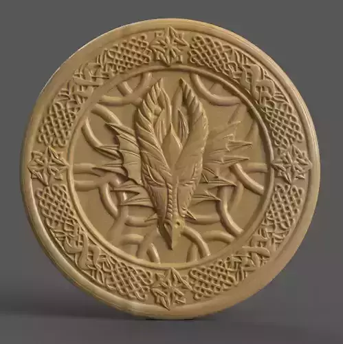 Celtic Dragon Wall Art table top coaster keychain 3D print model