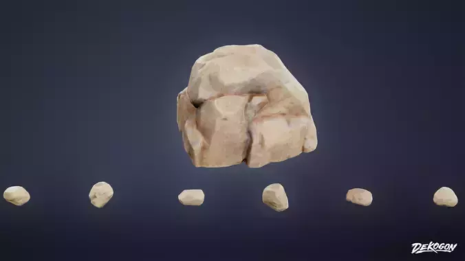 ANCIENT TEMPLE - Small Rock 01 - LOW POLY