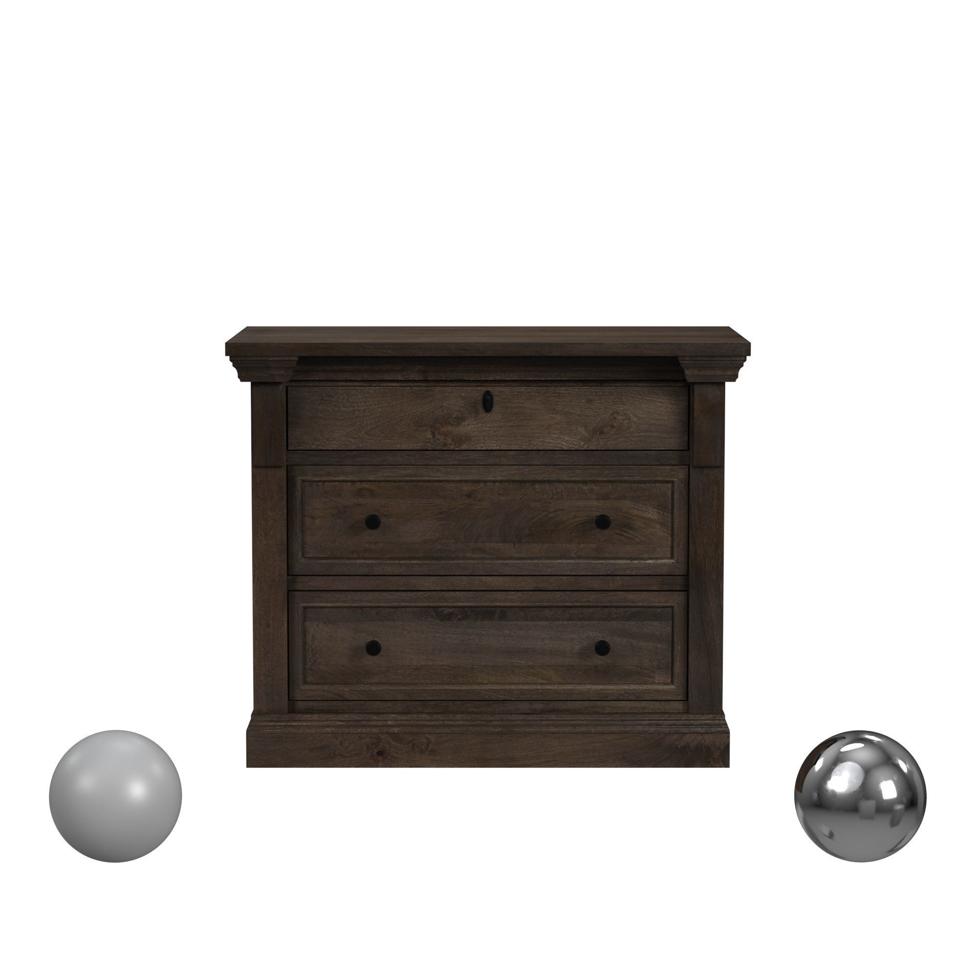 Adelaide Wood 3Drw Nightstand Cocoa Brown 3D model_1
